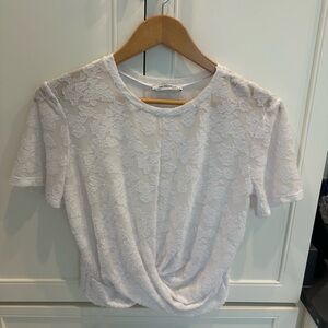 Zara Sheer White Women's Top